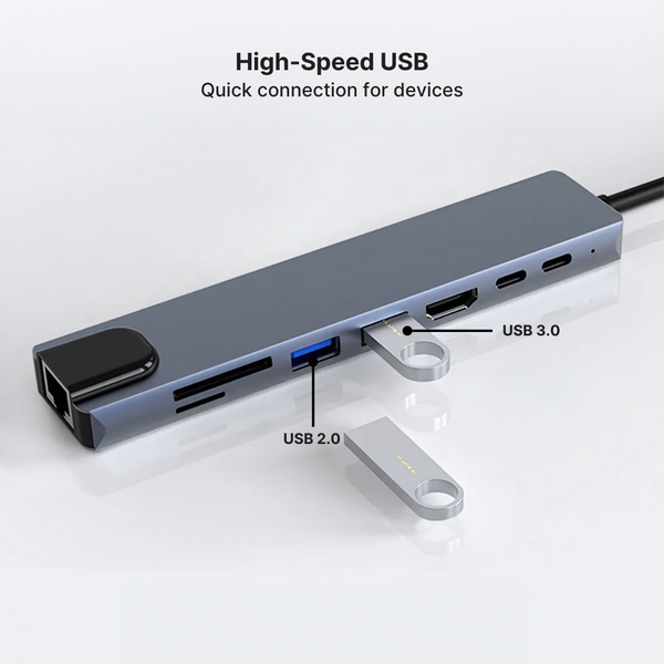 UltraLink CHub 8in1 USB C, HDMI, SD Reader BlueBolt