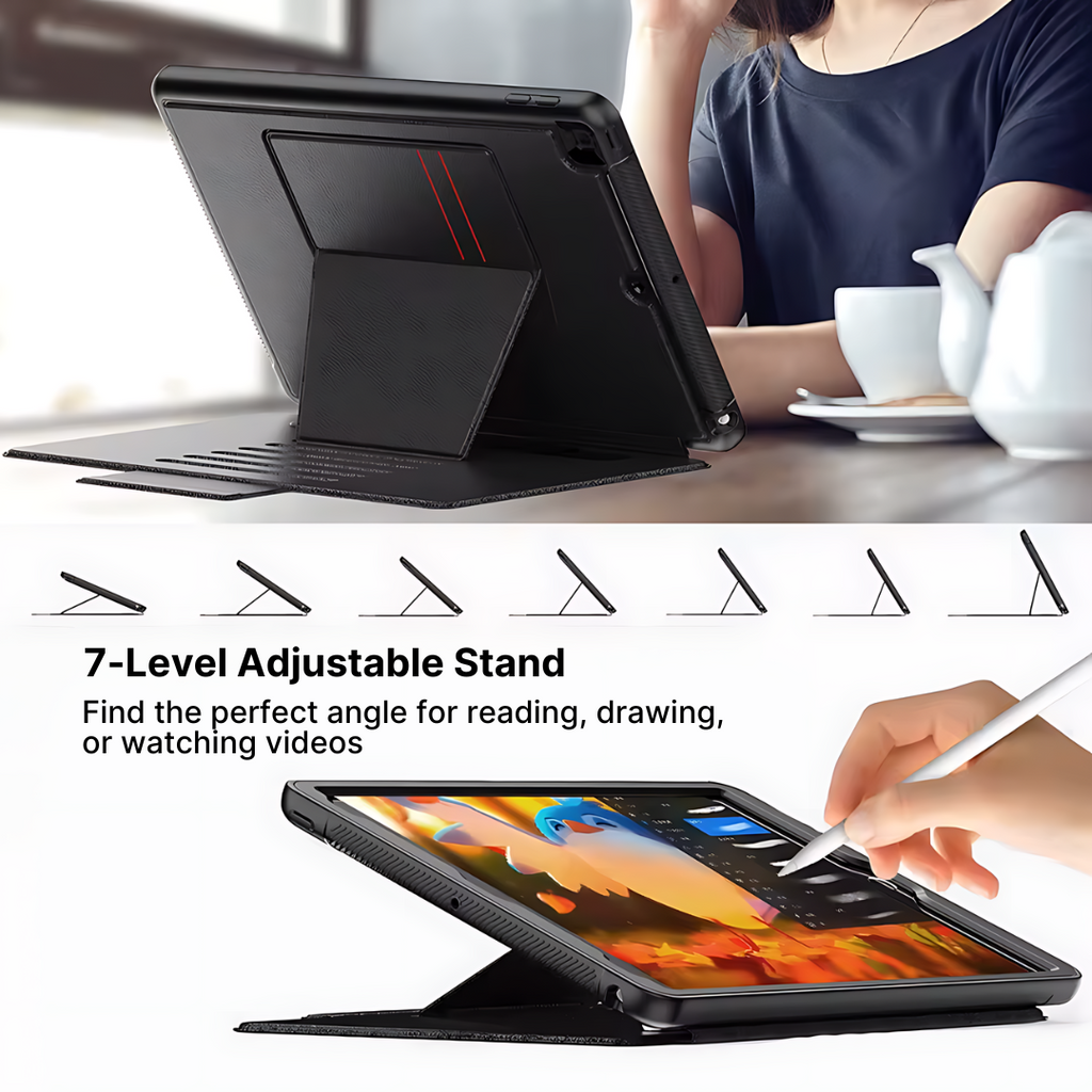 iPad FlexStand Case with 7 Adjustable Angles BlueBolt Chargers