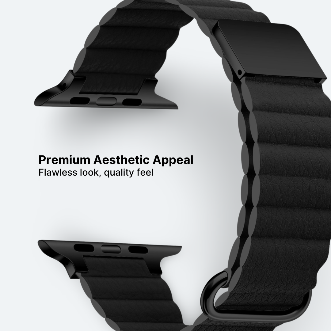 Magnetic Leather Apple Watch Strap