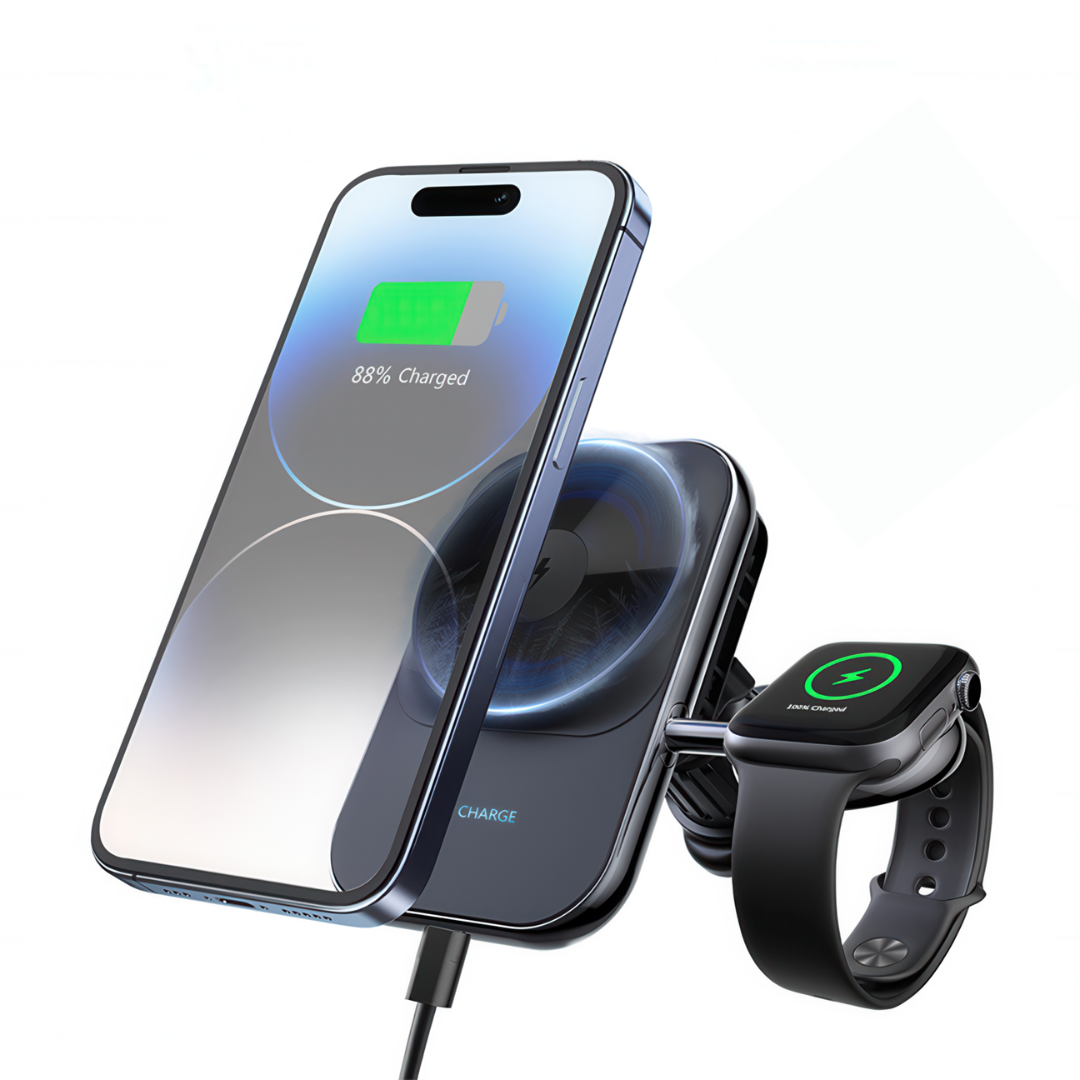 2 in 1 Phone & Apple Watch Car Charger with Ice Cooling