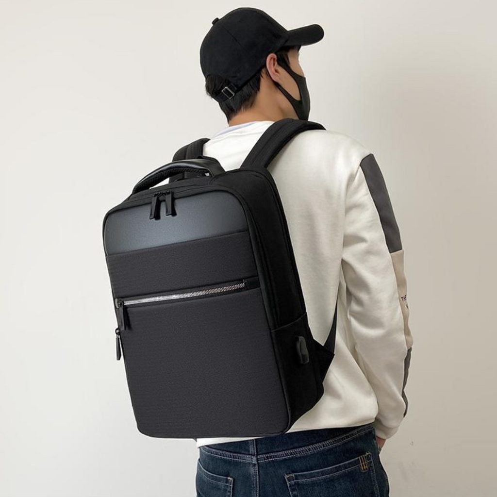 Nylon Business Backpack with Built-in USB Port