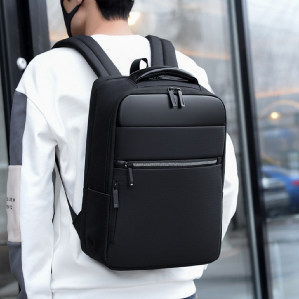 Nylon Business Backpack with Built-in USB Port
