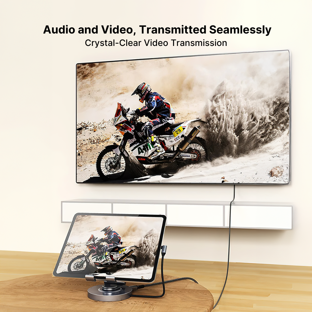 Aluminum 8-in-1 USB-C Hub with Foldable 360° Rotatable Stand and 4K HDMI