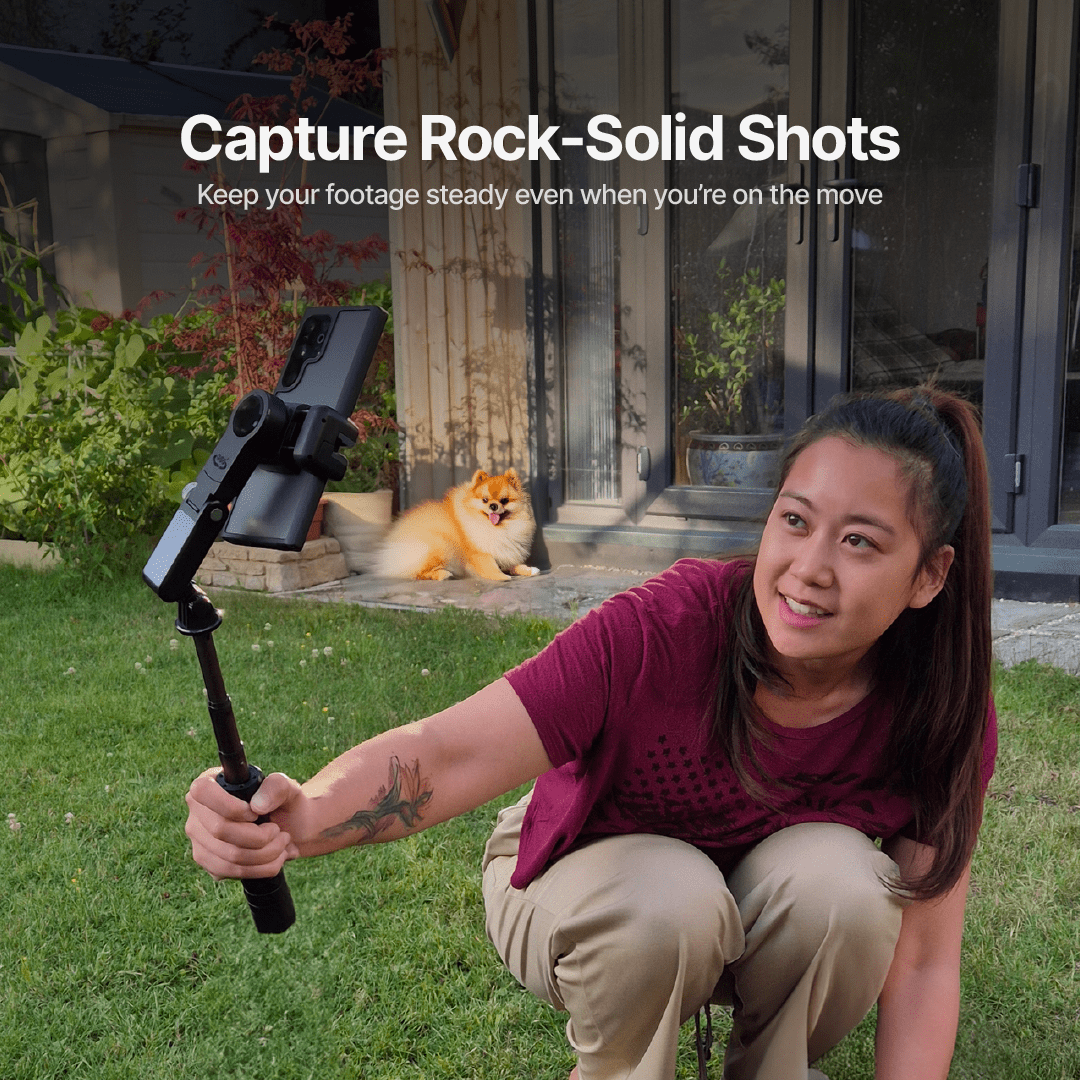 AutoFocus Tripod for Creators (360, Face Tracking, Selfie Stick, Light, Wireless Remote)