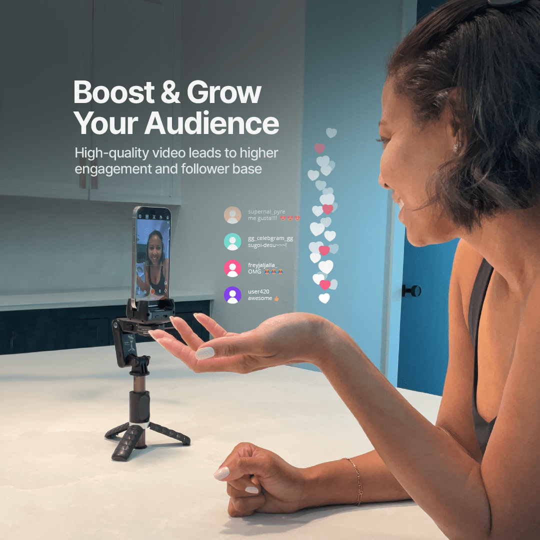 AutoFocus Tripod for Creators (360, Face Tracking, Selfie Stick, Light, Wireless Remote)